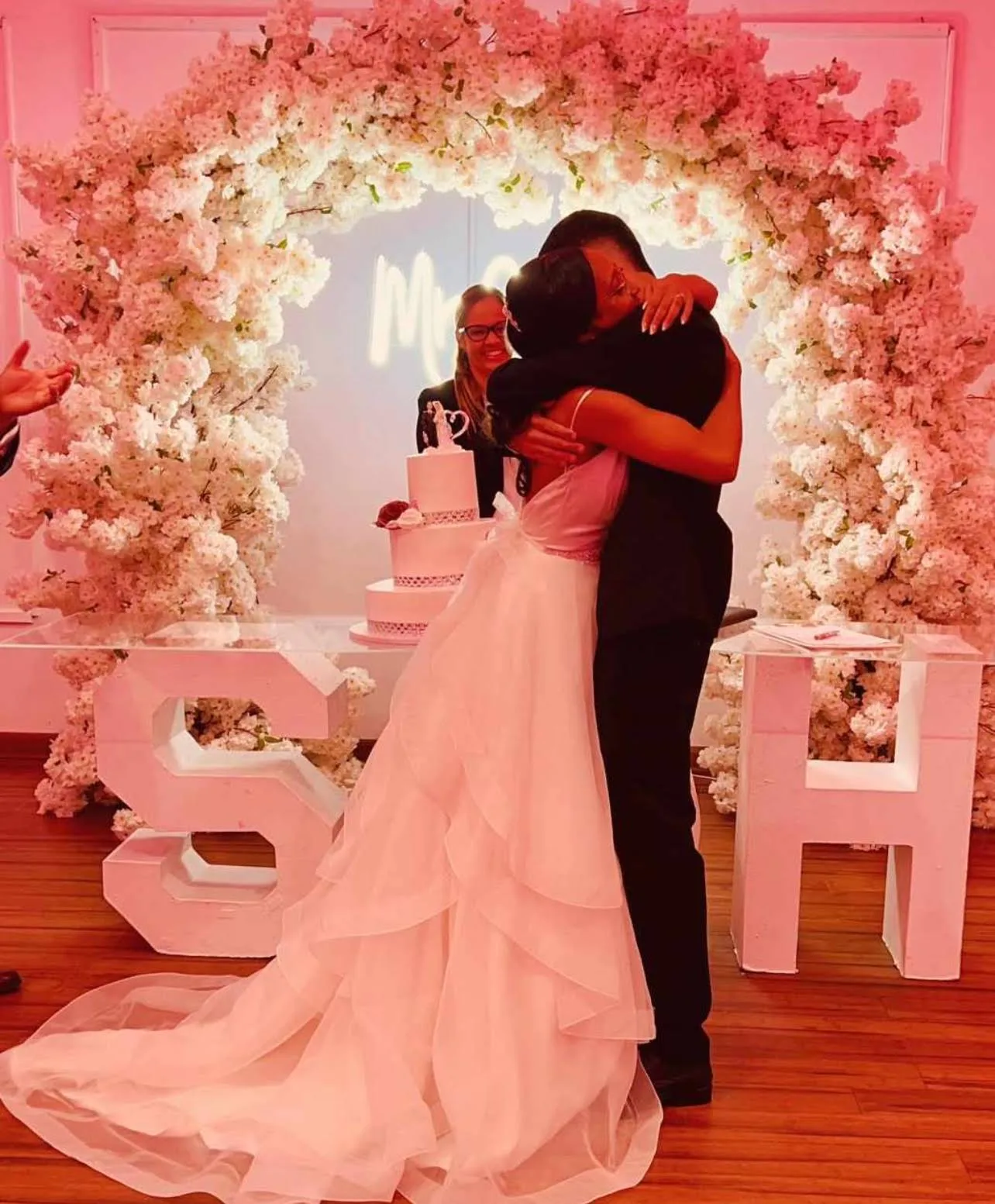 Lissette Marte durante una ceremonia de boda civil en Nueva York